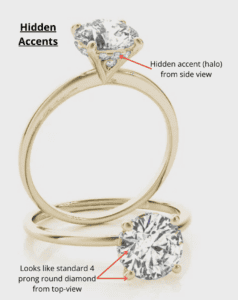 Hidden Accent Engagement Ring